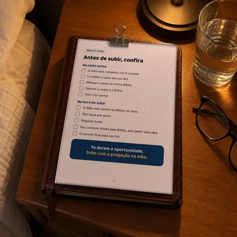 A Lista da Noite Antes presa com clipe na Bíblia